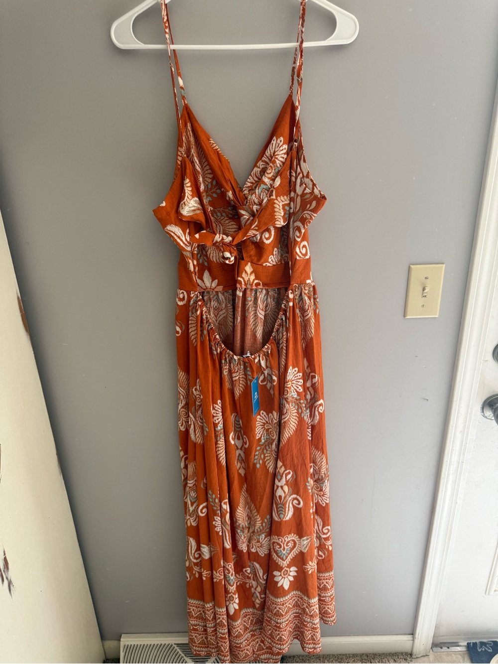 Cupshe Women’s Evening Sun Ornate Maxi Dress SZ XL Spaghetti Strap New Floral - Picture 8 of 14